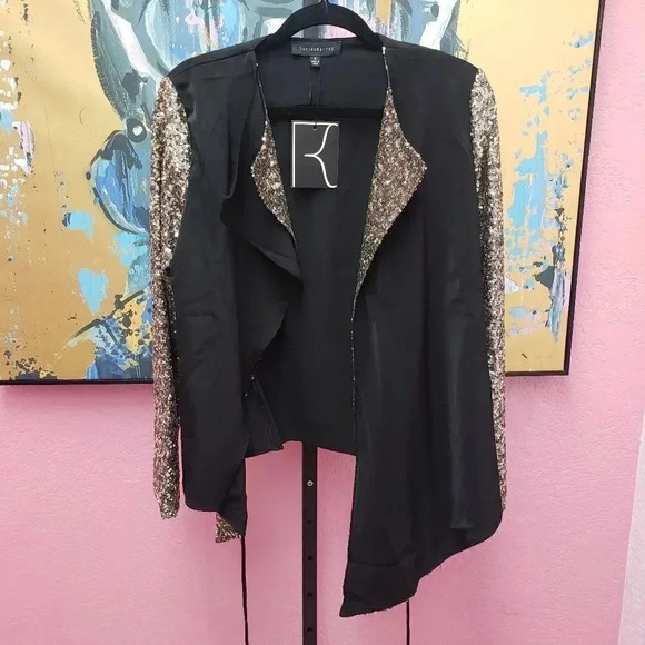 Dance & Marvel Black Jacket w/Sequin Lapel - Picture 1 of 5